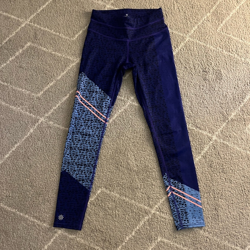 Athleta leggings, multicolored pattern, women’s size XXS